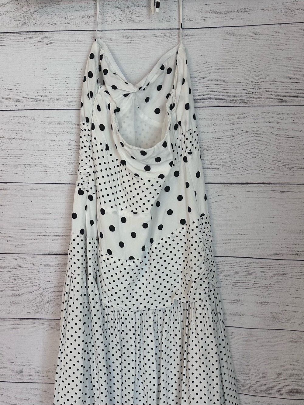 Princess Polly Marguerite Halter Maxi Dress White Polka Dot. - Picture 10 of 11